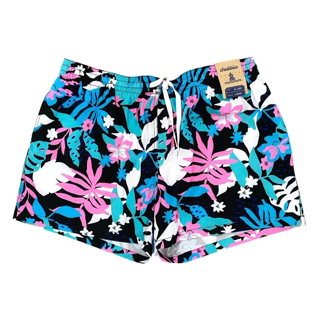 Chubbies Mens Sky's Out Thighs Out Tropical Swim 4" Trunk Lined Shorts Size XXL